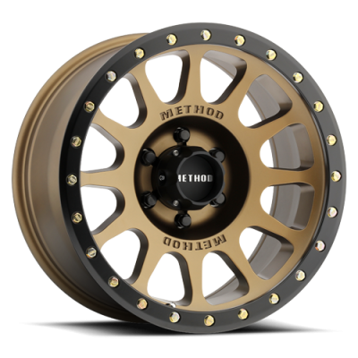 Aluminum Wheels 20x9 NV MR305 Bolt Pattern 6 On 135 Offset 18 Lip Size 1.42 Method Bronze BRZ Black Street Loc Method