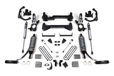 7 Inch Lift Kit FOX 2.5 Coil-Over Conversion Silverado/Sierra 2500HD 01-10 2WD Carrier Above Crossmember Fox 2.5 Performance Shocks