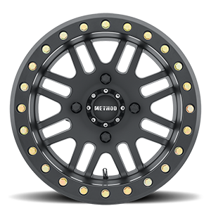 Aluminum Wheels 15x10 MR406 Beadlock UTV Bolt Pattern 4 On 156 Offset -2 Lip Size 3.11 Matte Black MB Method